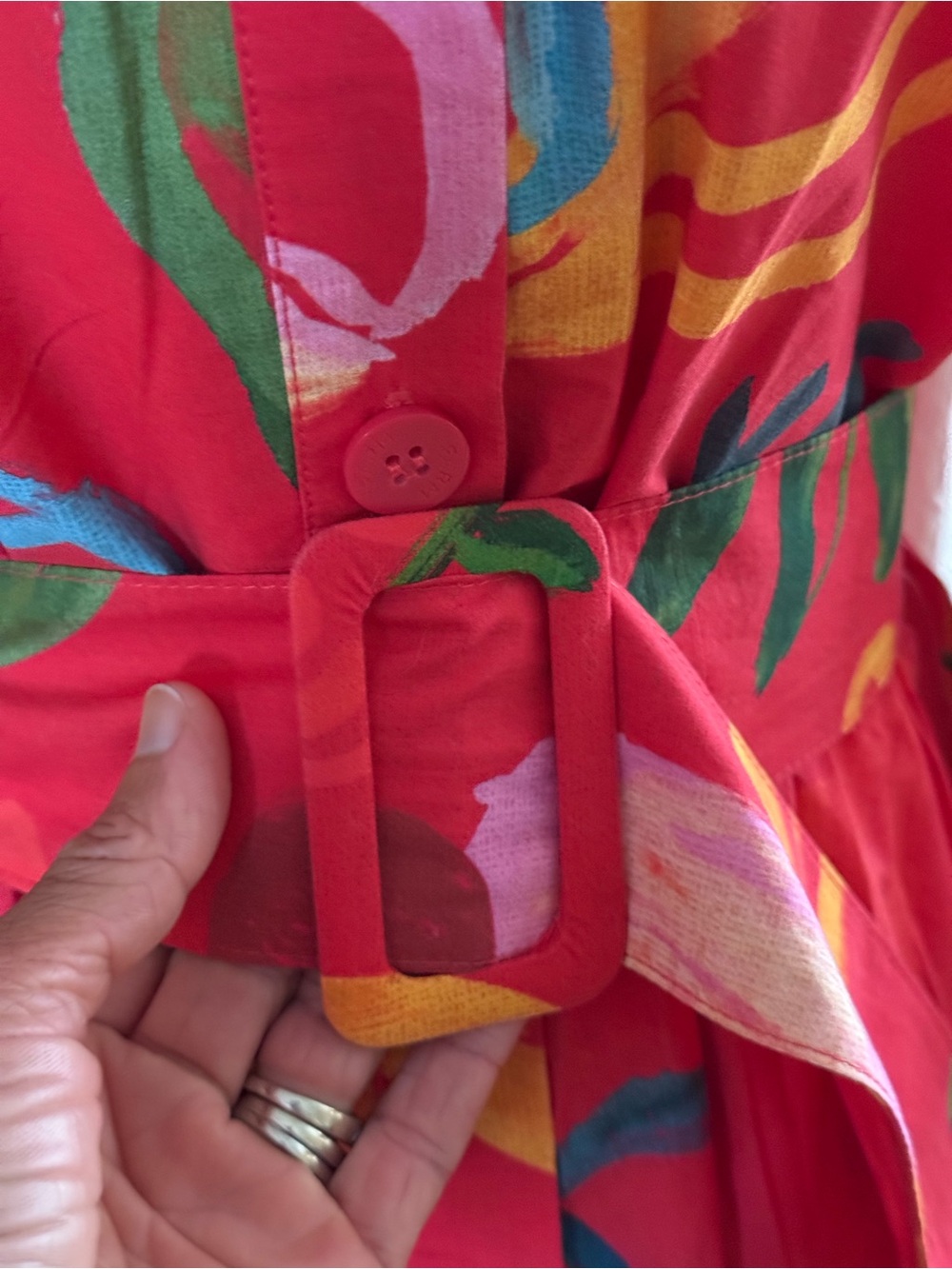Farm Rio Belted printed cotton-poplin mini shirt dress - Picture 7 of 11